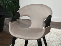 Stylowe krzesło velvet KORA BEŻOWY - CZARNY - wygodne siedzisko