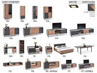 Elegancka komoda marmurowa PUERTO P5 ORZECH CZARNY - elementy systemu