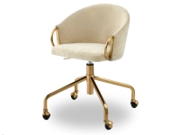 Produkt: Fotel-biurowy clara kremowy tkanina, podstawa złoty