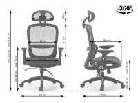 Fotel ergonomiczny biurowy IKER CZARNY - CZARNY - montaż