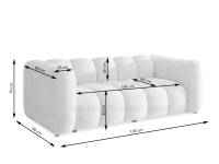 Obła sofa KREMOWA do salonu OLIA - wymiary