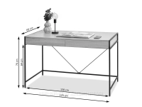 Eleganckie biurko z szufladami ORZECH ZŁOTY UNIF - wymiary