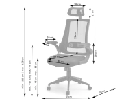 Komfortowe krzesło gamingowe HECTOR CZARNY MESH  - wymiary 