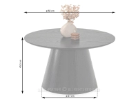 Okrągły drewniany stolik kawowy OTTAWA 80 ORZECH - wymiary