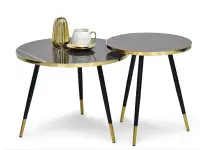 Zestaw okrągłych stolików ze złotymi stopkami ZOE S + XL 